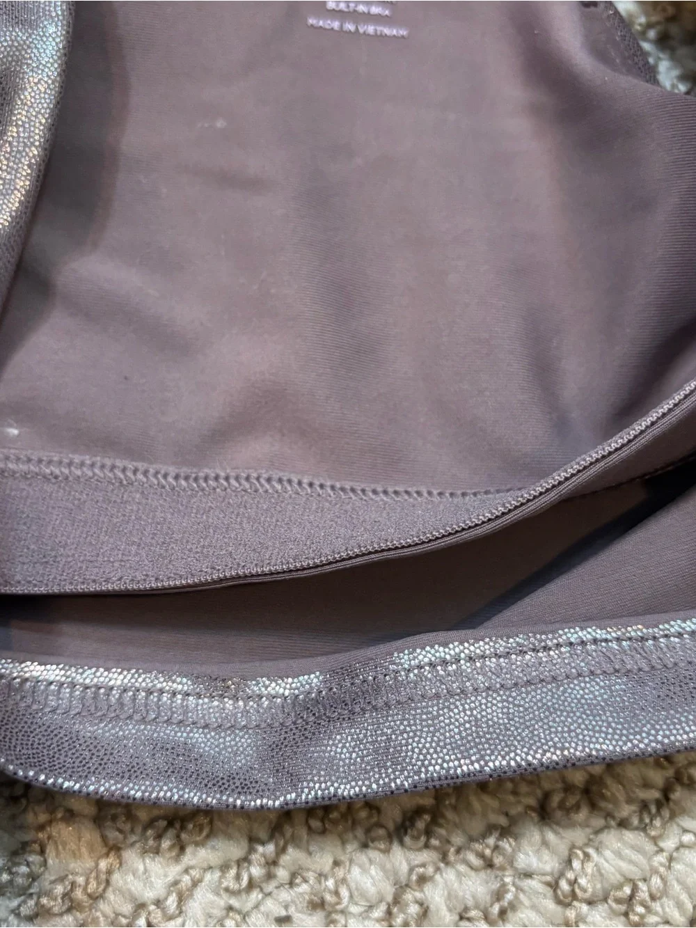 Ladies Old Navy Active Powersoft‎ Longline Sports Bra Size Large Shiny Brown